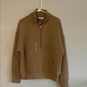 Women’s Quilted Zip-Up Fleece - Tan